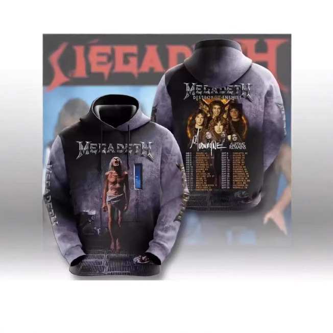 Popular Band Megadeth Hoodies Sweatshirtss 3D Printed Men/Women Hip Hop Tracksuits Boy Outwear