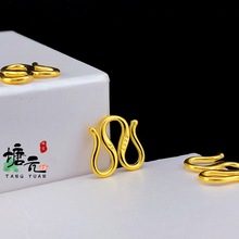 金店同款m扣配件 越南沙金黄铜镀金项链diy配件 M扣配件货源批发