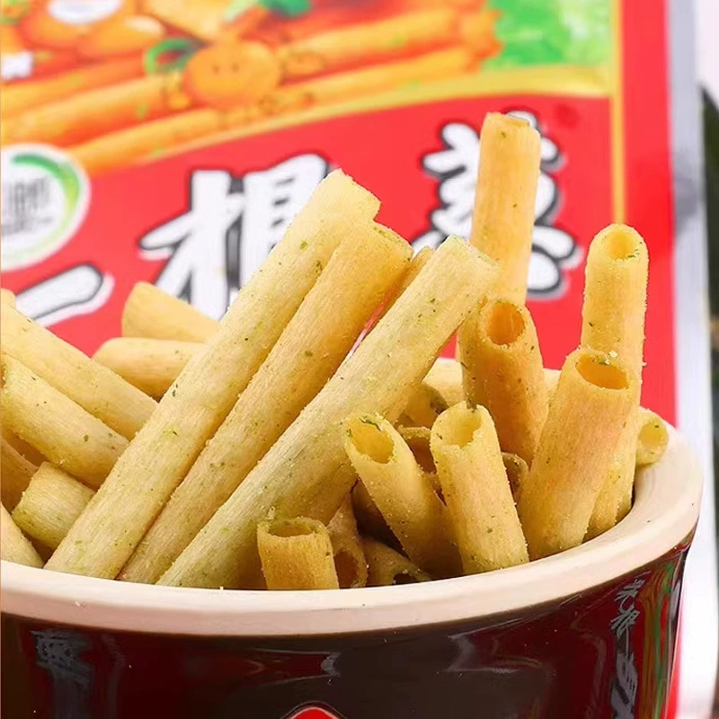 Лысый ребенок с зеленым ароматом в мешке для оптовой продажи пухленой еды для отдыха Ностальгические закуски в кампусе