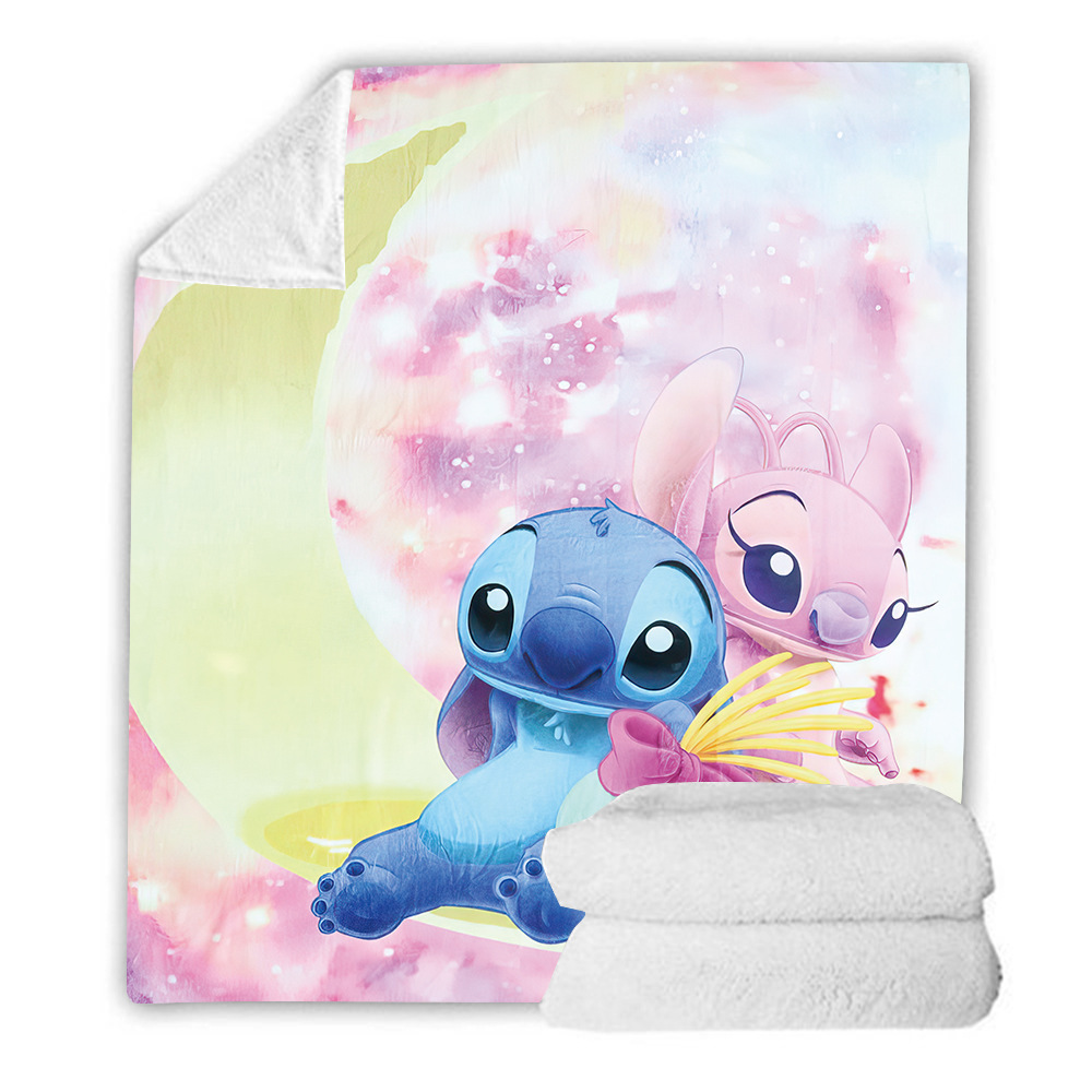 Flange serie Stitch impresión digital alfombra de peluche hogar oficina siesta alfombra de flange invierno otoño