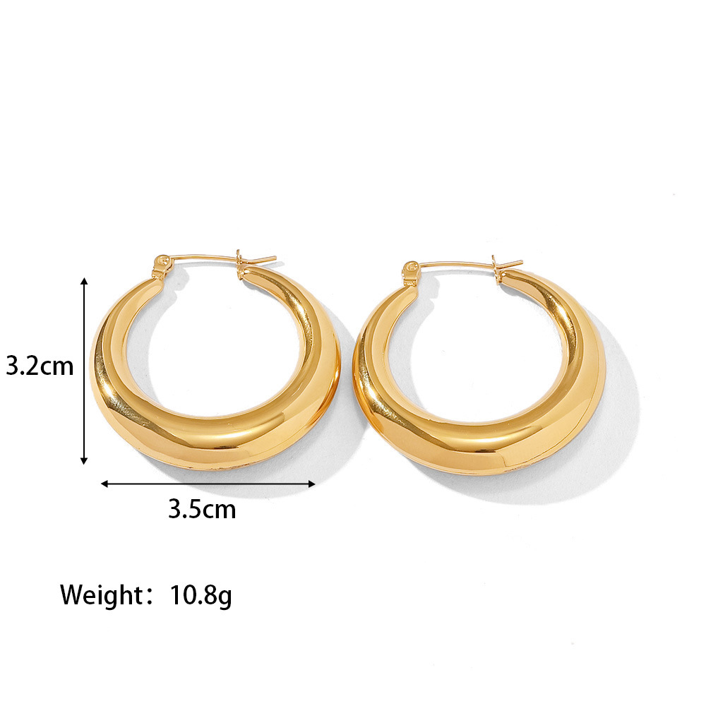 1 Pair Simple Style Classic Style C Shape U Shape The Answer Plating Stainless Steel Earrings display picture 3