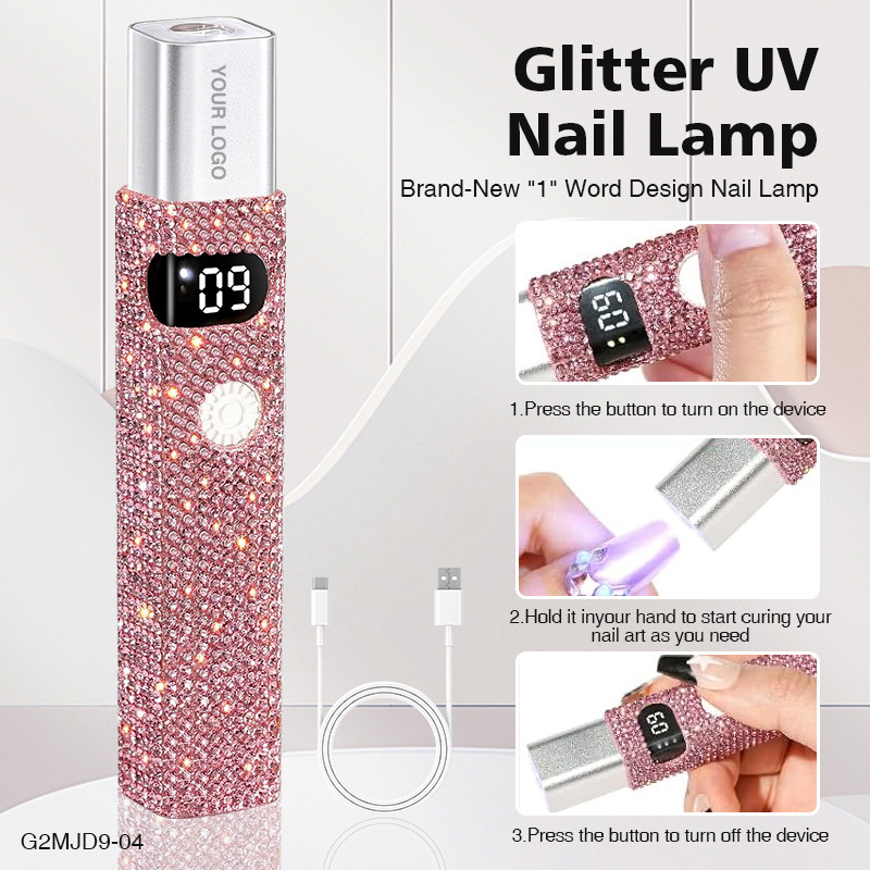 Lámpara de manicuría de diamante portátil de luz recargable de secado rápido no negro de mano UV pegamento horneado lámpara especial para manicuría image 7