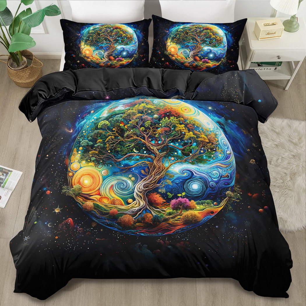 TEMU / JIT Fantasía Celtic Nudo Life Tree Moist Print Digital Kit de colcha de tela para el hogar