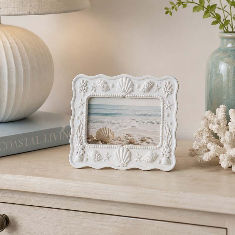 Ocean Seashell 2X3 Photo Frame Ocean Shell White Resin Photo Frame Ocean Seashell 2X3 Photo Frame Ocean Shell White Resin Photo Frame