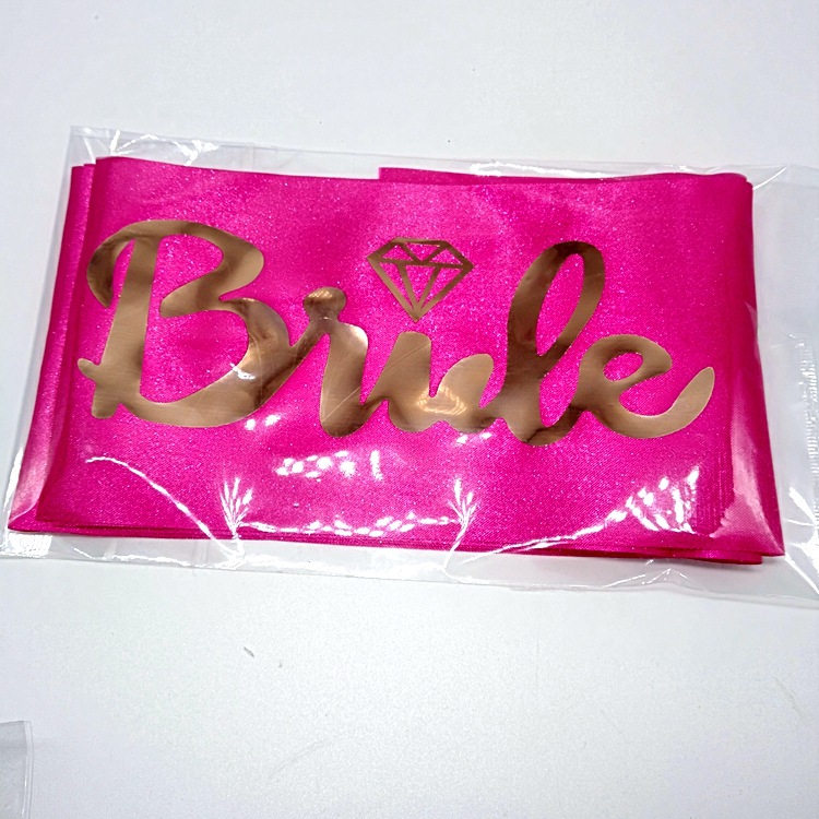 Fábrica de suministro de stock soltero fiesta novia para ser la correa de hombro de la novia estampado correa de dama de honor negro