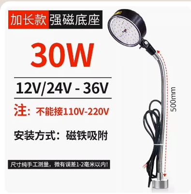Industrial Table Lamp 24V220V: İşçi projektorları - 30w-white-magnetic-base-24v-hose-500-long