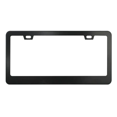 Factory Direct Sales American Standard Aluminum: License plate holder/license plate holder - square-hole-sharp-corner-stainless-steel-black