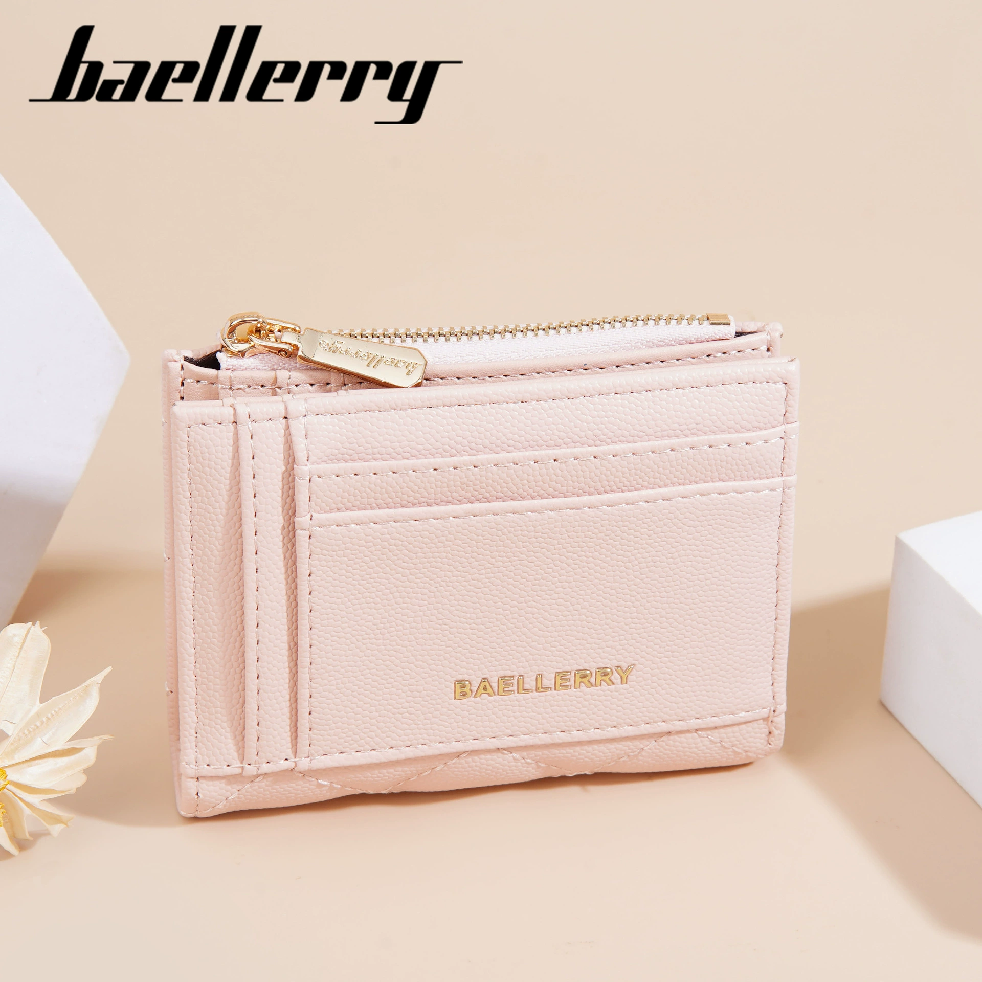 Кошелёк (Baellerry) короткий с монетницей на молнии, держатель для карт, компактный 12×9,5×2 см