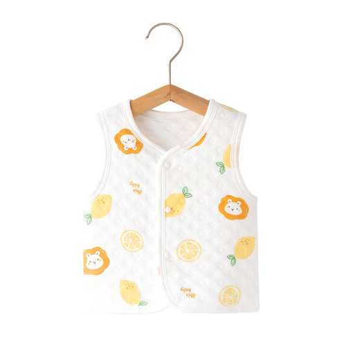 Baby vest spring, autumn and winter outer wear baby vest warm quilted newborn children's small vest men's and women's vest pure cotton
