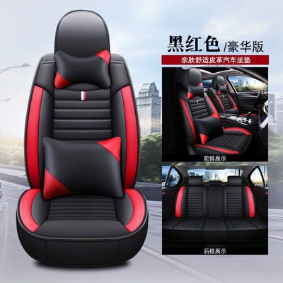 K3, K4, K5, Forte, KXCROSS, Seat cushion, seat cover - deluxe-edition-one-pair-of-headrests-one-pair-of-backrests-black-and-red-k2