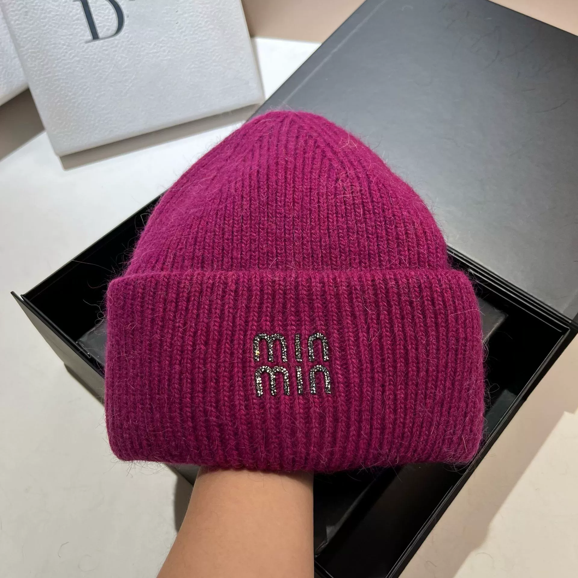Keep warm velvet knitted hat, Korean style, increased thickness