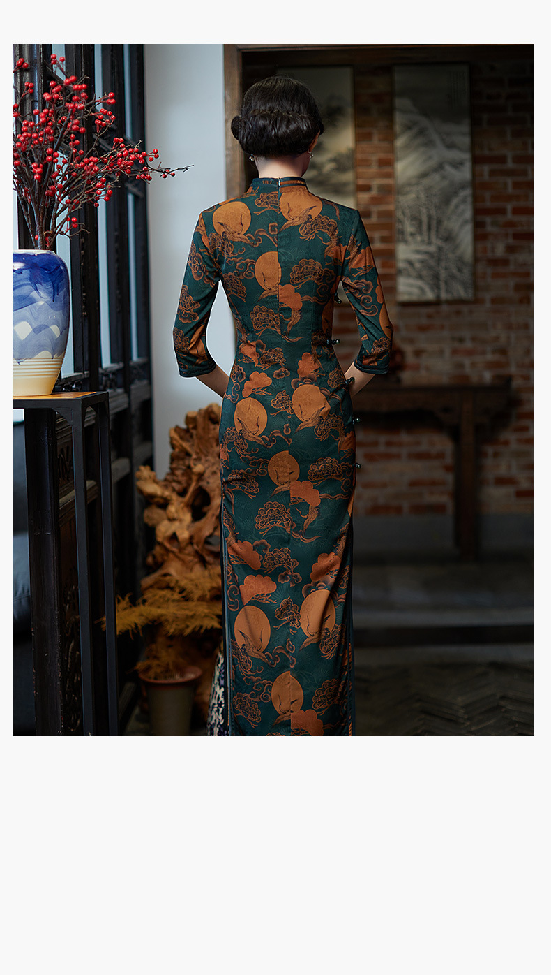 チャイナドレス ロング ワンピース 大きいサイズ 民族風 復古 写真撮影61 レディース服