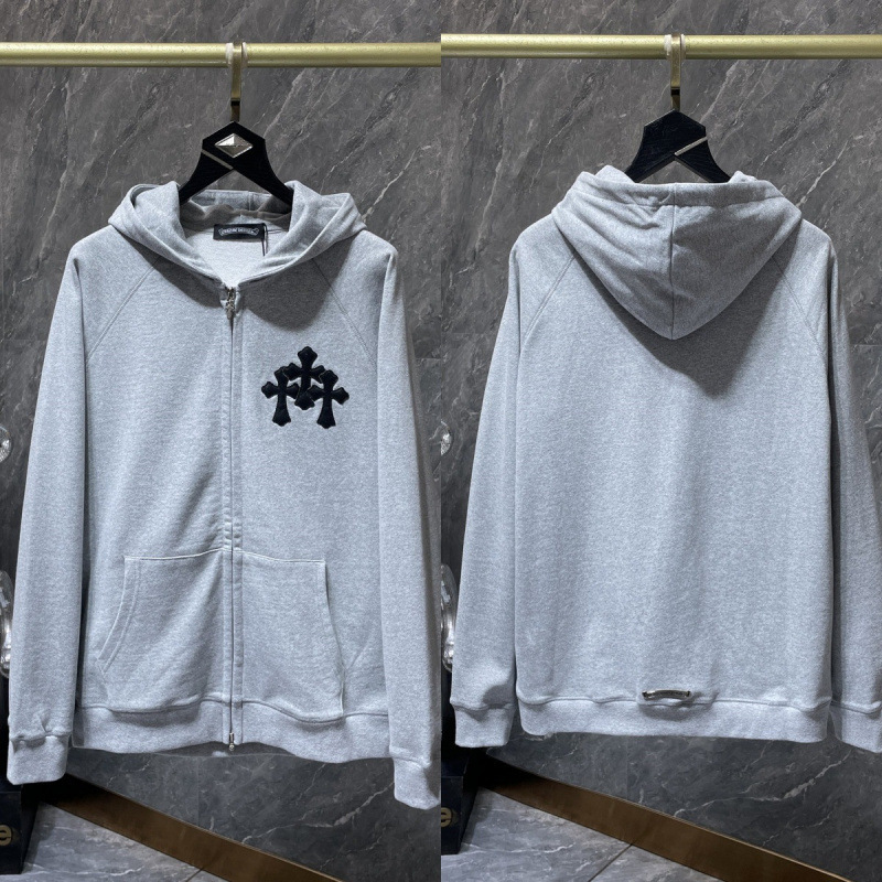 Chrome Heart Hoodie 克罗伈十字架连帽卫衣跨境宽松男女拉链帽衫|undefined