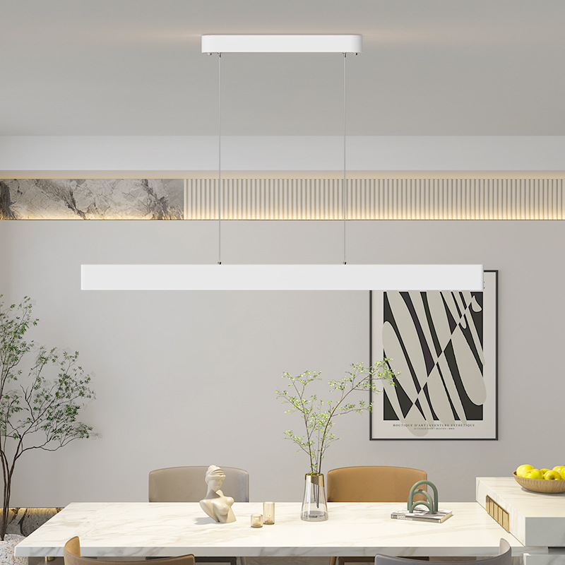 Gran vista jardín una línea larga protección de ojos lámpara de comedor mesa de comedor bar nórdico minimalista lámpara de comedor creativa 461L