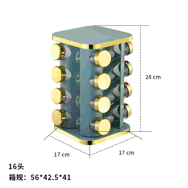 Nuevo Phnom Penh casero cuadrado rotatorio condimento estante de acero inoxidable condimento estante de almacenamiento rotatorio al por mayor