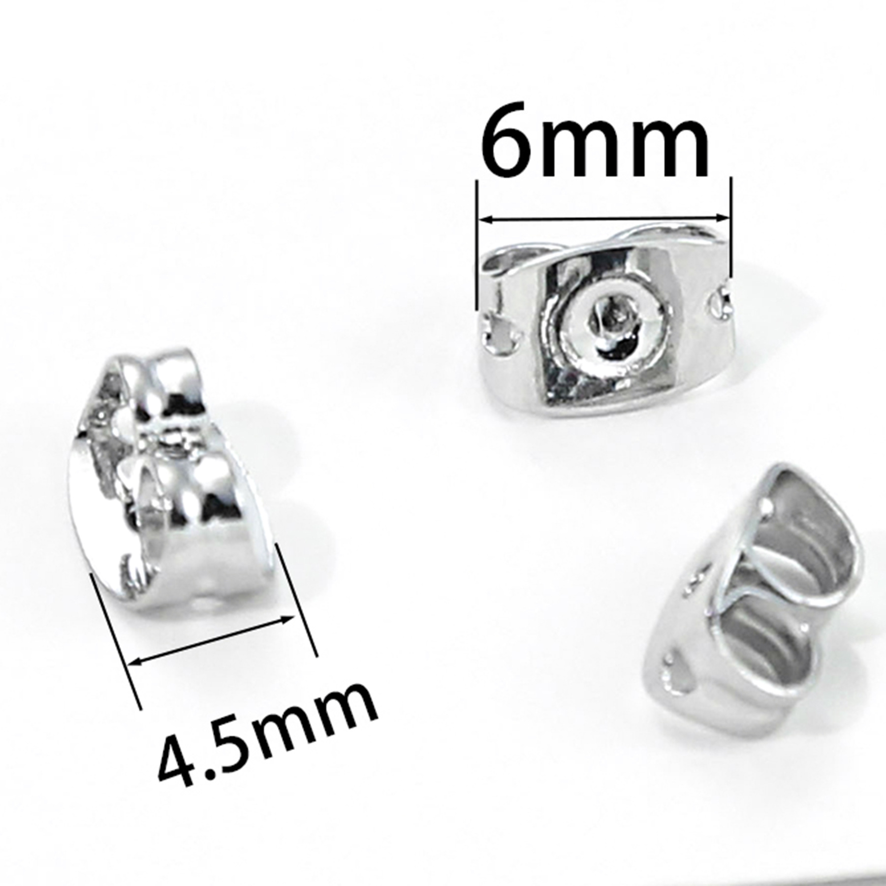 10g Weight 0.03µm-0.05µm Gold Plating Thickness 100 PCS/Package Titanium Steel Geometric Earring Findings Ear Nuts
