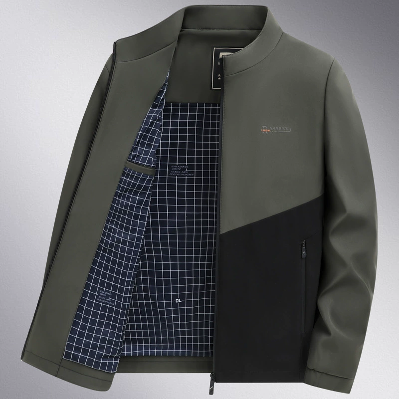 Demi-season thin jacket, for middle-aged man, for middle age