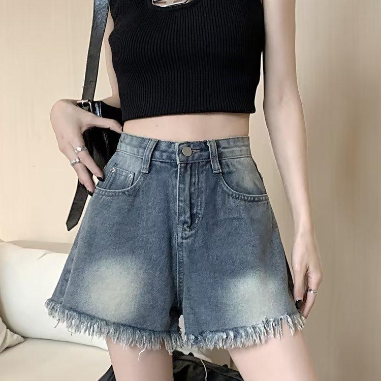 여름 여아용 데님 반바지, 새로운 패션, 다재다능하고 슬림하며 고급 로우 엣지 디자인, 하이웨이스트 트렌디 브랜드 핫팬츠