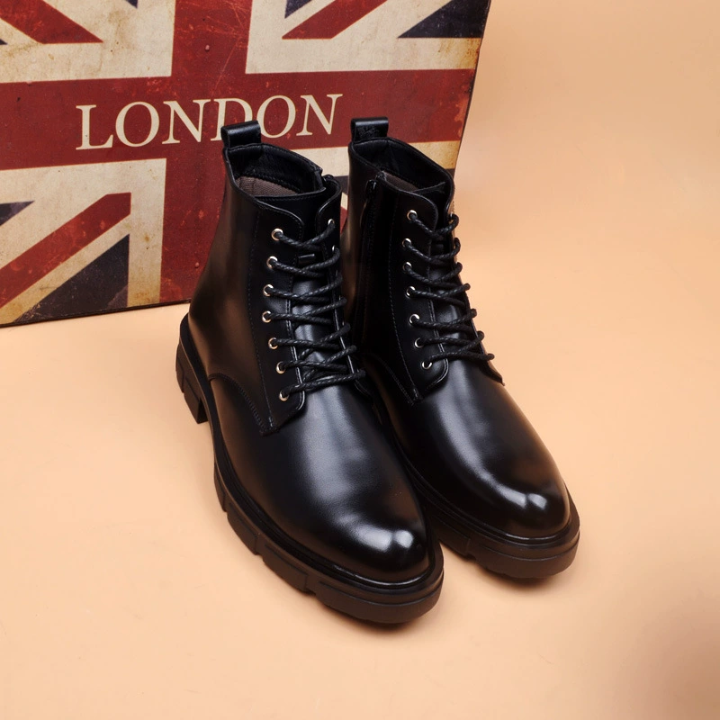 Осенне-зимние мужские деловые теплые хлопчатобумажные сапоги на флисовой подкладке Ботинки High Martin уличные джинсовые ботинки комбинезоны ботинки кожаные мужские