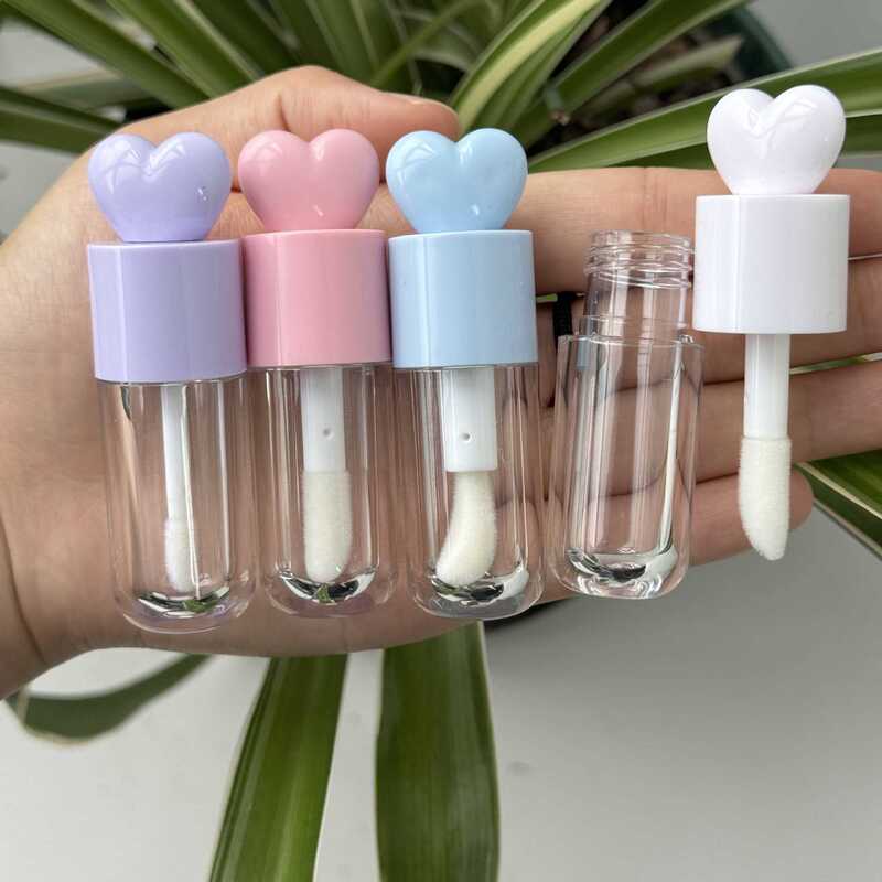 现货5ml多巴胺粉色圆头可爱唇彩唇釉管带大刷头lip gloss tube|undefined