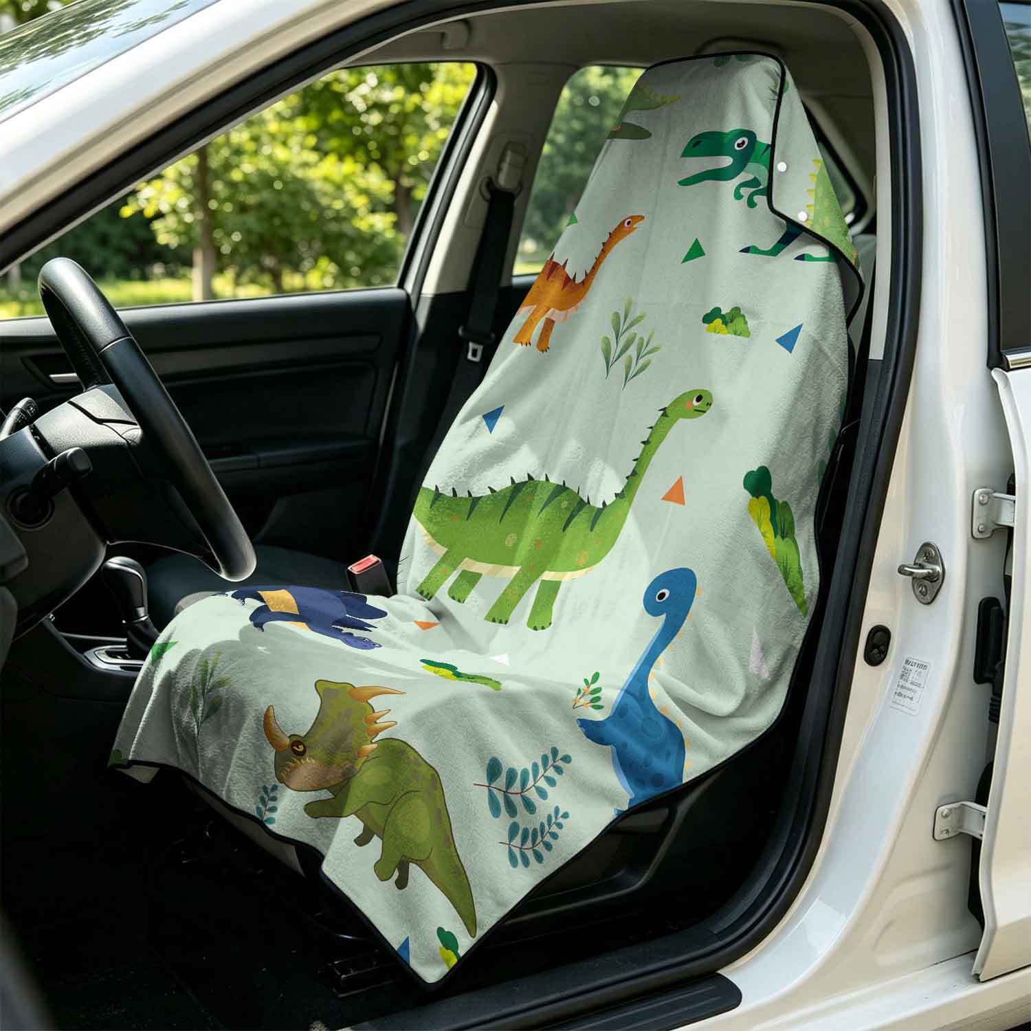 Printed bath towel and car seat cover 2-in-1, ultra-fine fiber outdoor beach and car dual-use universal seat cushion