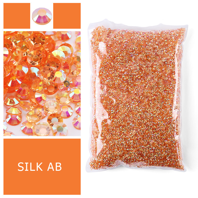 Cross-border hot sale dream resin drill through color solid color flat nail drill jelly color AB drill resin jewelry accessories Cross-border hot sale dream resin drill through color solid color flat nail drill jelly color AB drill resin jewelry accessories