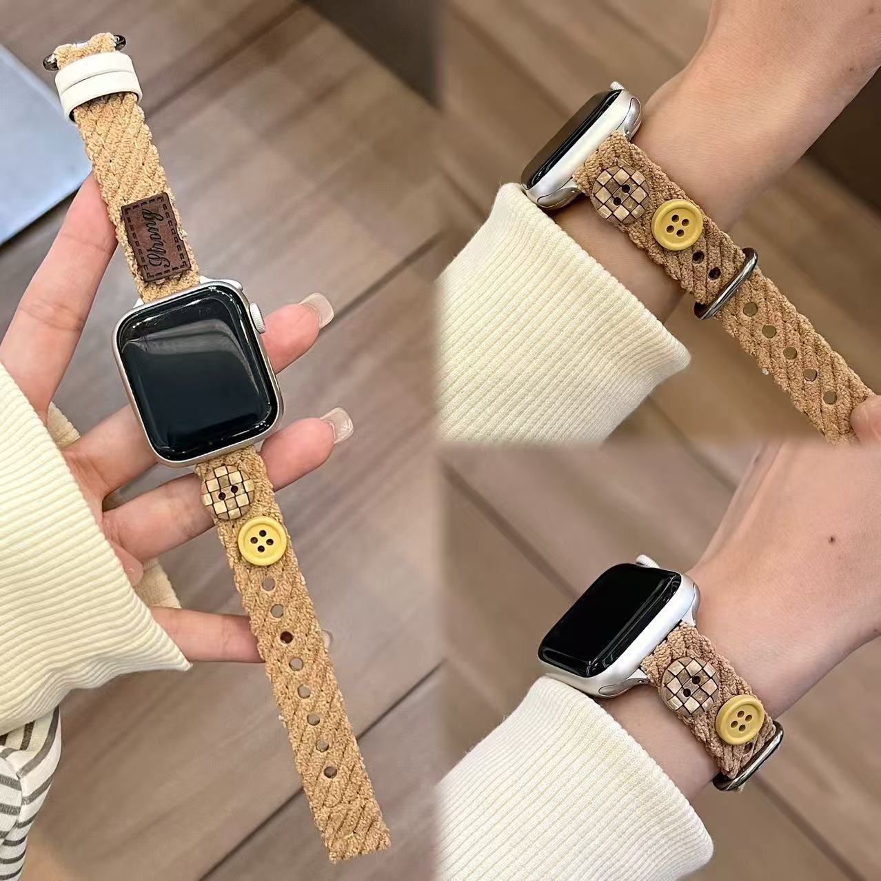Suitable for Fit4 Huawei GT6 watch GT5pro button corduroy strap…
