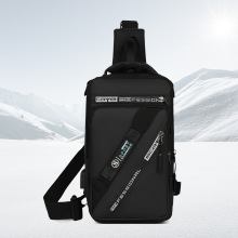 批发新款多功能男士胸包时尚户外运动单肩包个性字母百搭斜跨包包