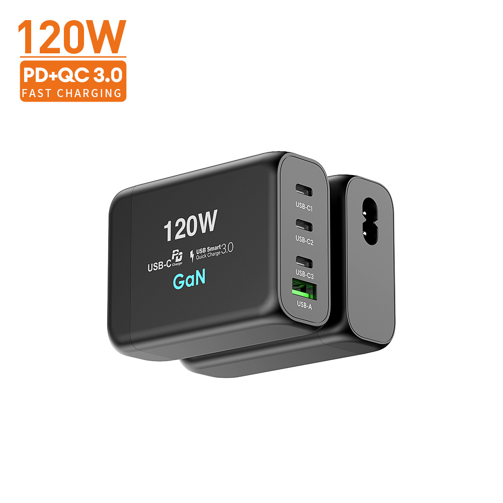 120W氮化镓PD充电器100W大功率USB-C PD充电器65W直充桌面充电头