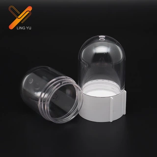圆头透明AS材质药瓶胶囊瓶双头双腔保健品瓶子50g+50g美容双头瓶