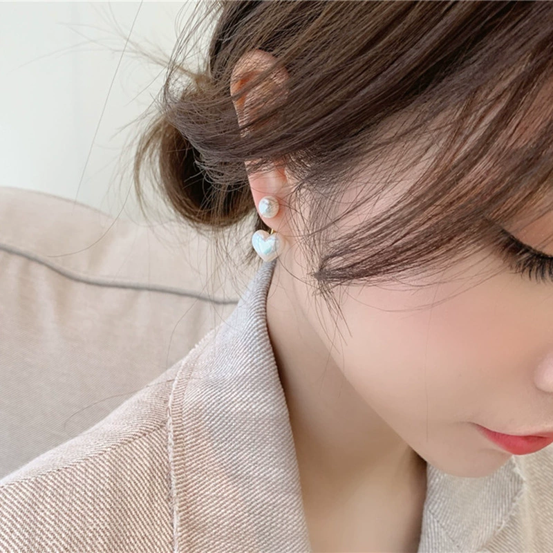 Серебряная игла, южнокорейские серьги из жемчуга, универсальные товары, образец серебро 925, простой и элегантный дизайн, интернет-знаменитость