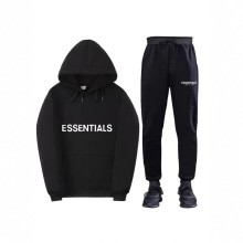 跨境亚马逊复线ESSENTIALS情侣加绒套装卫衣男女高街潮牌批发长袖