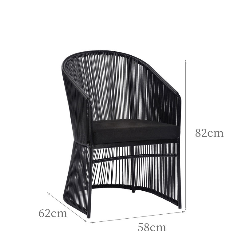 Mesa y silla al aire libre patio al aire libre impermeable protección solar ratán muebles combinación balcón ocio ratán Silla de tres piezas conjunto