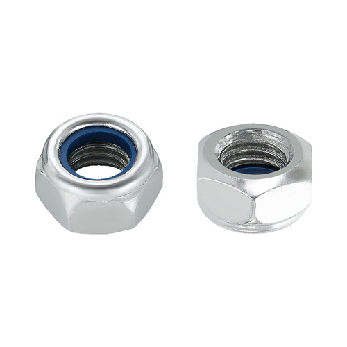 White-plated nylon locking anti-loosening nut non-metallic anti-loosening anti-slip nut galvanized nylon anti-loosening nut