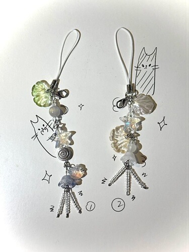 [Jellyfish Attraction] Beaded mobile phone chain, small pendant, girly heart camera chain, cute niche ins style pendant