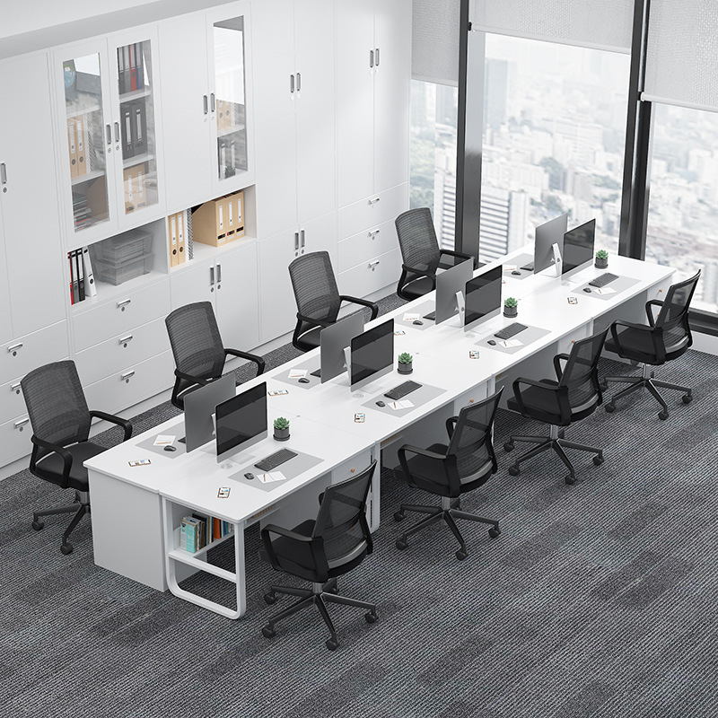 職員辦公桌簡約現代辦公室多人桌椅組合單人工位簡易台式電腦桌子