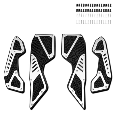 Pedal Foot Pads, Motorcycle pedals - silver