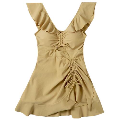 Japanese and Korean trendy summer dresses for women, swimwear that covers the stomach and is conservative and slimming, one-piece style swimwear for women