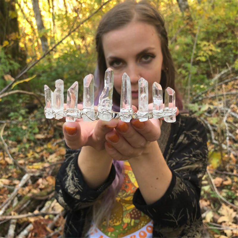 创意新款自然透明水晶发箍 女士欧美流行皇冠发箍 头箍witch饰品 仪式工具 图 17
