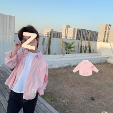 春秋款儿童百搭杠条休闲长袖衬衫春夏小童宝宝帅气翻领衬衣潮批发