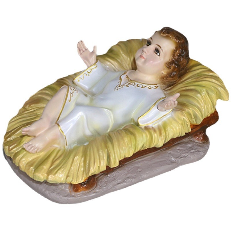 Transfronterizos 36cm Navidad guardería resina Santa iglesia gabinete de televisión escultura de escritorio artesanía 30 - 40