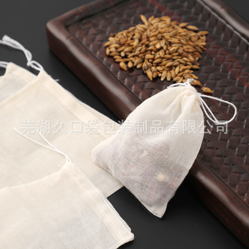 Gasa de algodón puro 10*15cm bolsa de filtro con cordón bolsa de sopa bolsa de estofado de medicina frita bolsa de té bolsa de escoria de medicina hirviendo image 8
