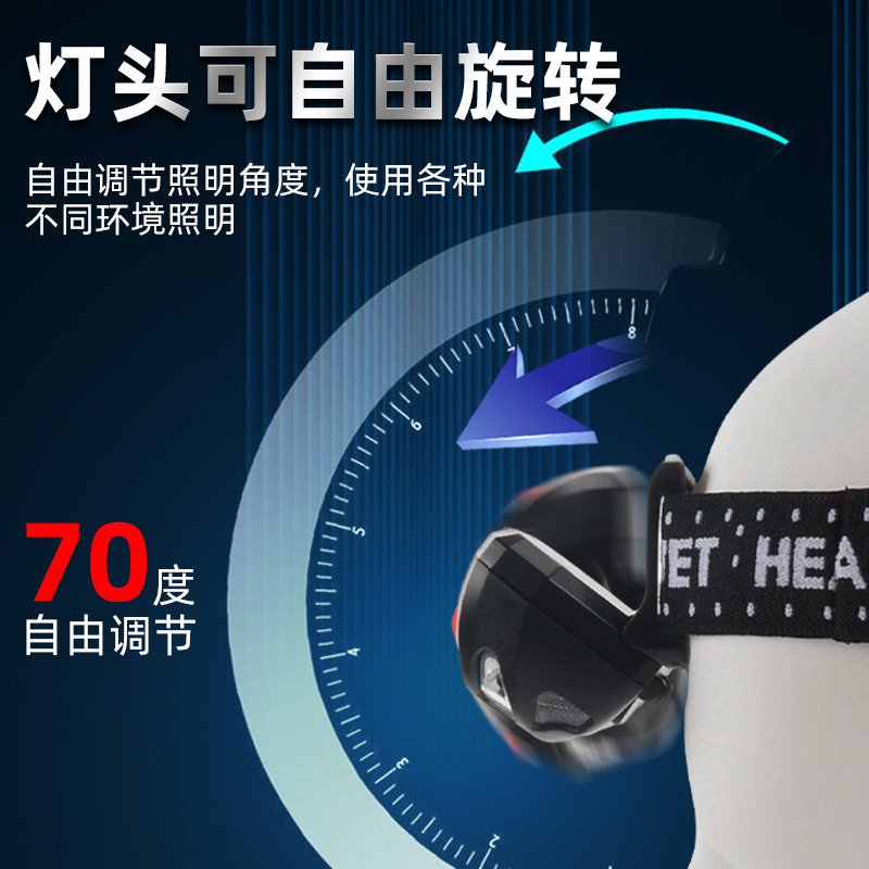 Faros de inducción de pesca con batería seca No. 7, luz fuerte led, luz doble roja y blanca, faros especiales para exteriores