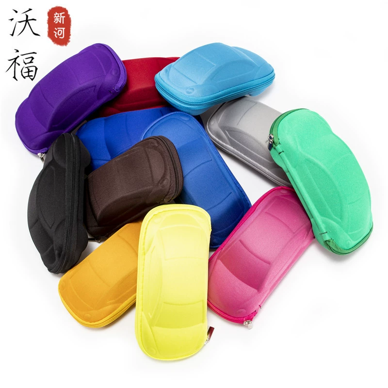 Мода детские очки коробка рядом с зеркалом eva упаковка молния солнцезащитные очки маленькие автомобильные очки коробка оптом