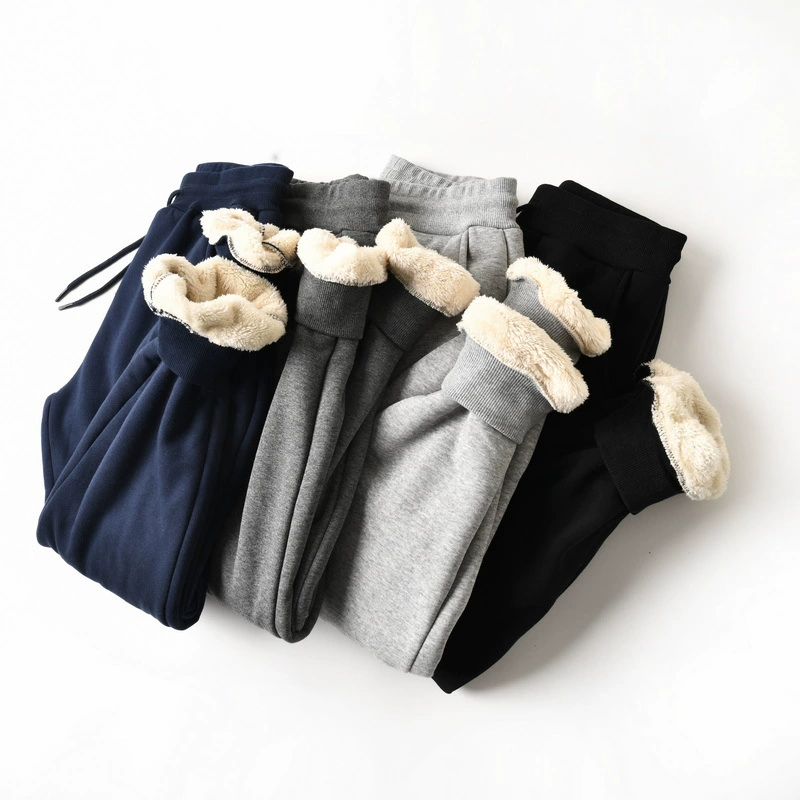 Внешнеторговый день экспорта один толстый ягненок сплошной цвет тонких тонких теплых ножек спортивные повседневные брюки мужской зима 0950