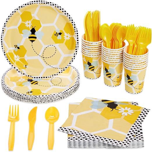 New animal series bee theme party suit disposable paper plate paper cup tissue knife fork spoon tableware decoration New animal series bee theme party suit disposable paper plate paper cup tissue knife fork spoon tableware decoration