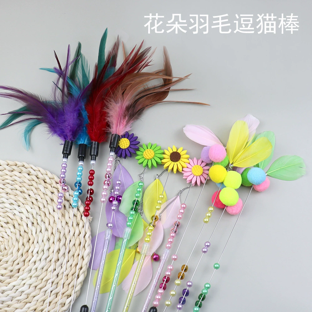 Трансграничная новая перьевая кошка палочка колокольчик кошка палочка волшебная палочка кошка игрушка милая кошка игрушки товары для домашних животных