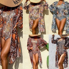 2024欧美跨境比基尼泳衣女连体镂空女士泳装防晒长袖外纱两件套