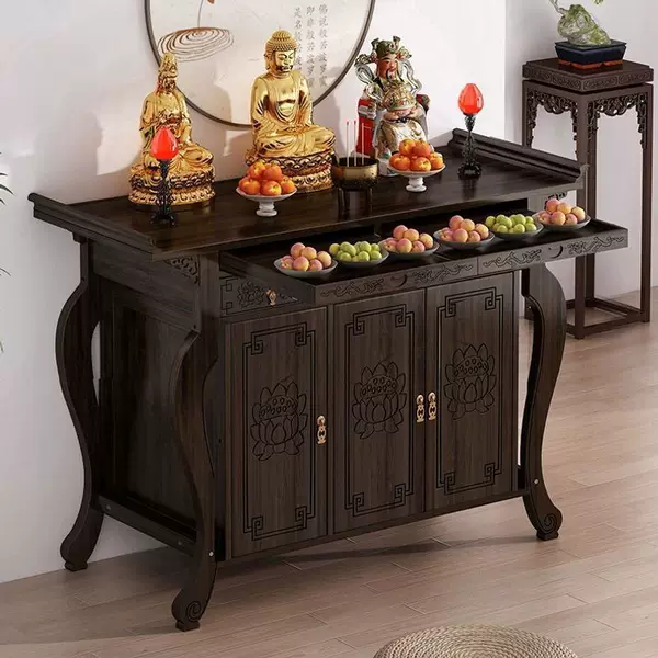 New Chinese-Style Altar Table with Eight Immortals Figurines, Suitable for Small Households, Home Use, Incense Table, Rural Living Room, Home Entryway Table