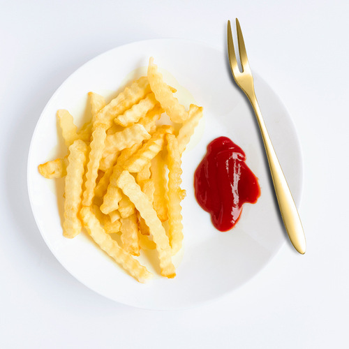 304 Stainless Steel Fruit Fork Thick Dessert Two-Tine Fork Cake Mooncake Fork Western Food Fork Hotel Home Dining Fork